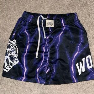 DEADSTOCKED Darc Sport Wolves Black Purple Lighting Gym shorts